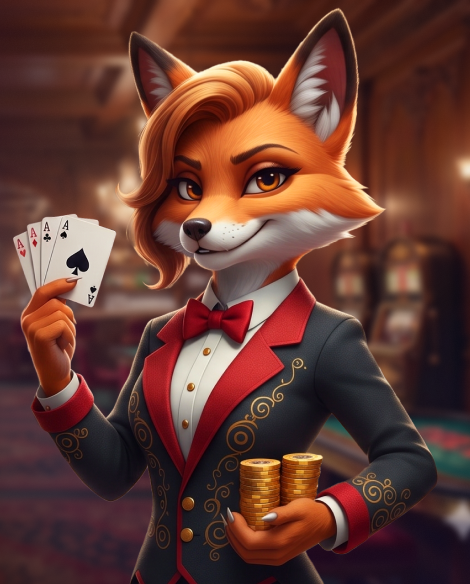 Univers visuel Kitsune Casino avec renard, lumières orange et décor bordeaux